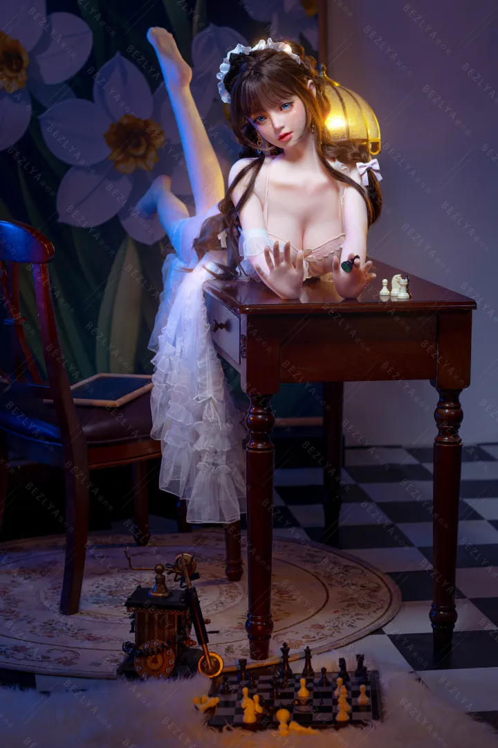 149cm (4ft11) C CUP Movable jaw Silicone Head + TPE Body Hybrid Sex Doll Convallaria, Head Linlan